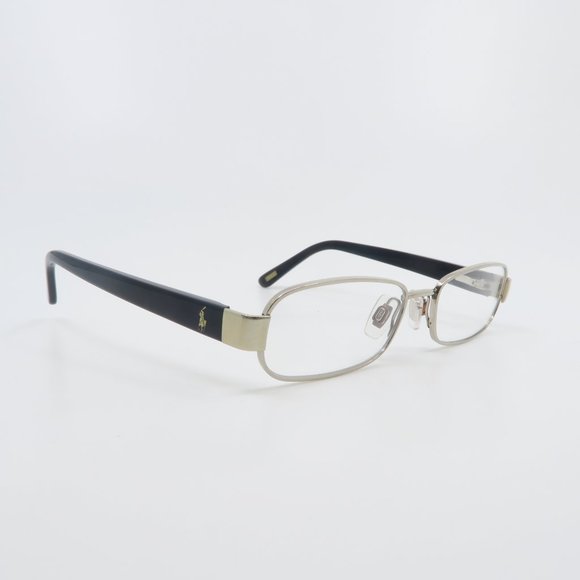 Polo Ralph Lauren Silver Metal-Black Acetate Rectangle Kids Eyeglasses. - Picture 3 of 8